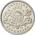1 Lats 2006, KM# 74, Latvia, Limited Edition 1 Lats, Pinecone