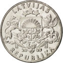 1 Lats 1992-2008, KM# 12, Latvia, Salmon