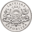1 Lats 2007, KM# 85, Latvia, Limited Edition 1 Lats, Snowman