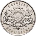 1 Lats 2001, KM# 54, Latvia, Limited Edition 1 Lats, Stork