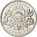 1 Lats 2010, KM# 108, Latvia, Limited Edition 1 Lats, Toad