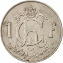 1 Franc 1952-1964, KM# 46.2, Luxembourg, Charlotte