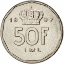 50 Francs 1987-1989, KM# 62, Luxembourg, Jean