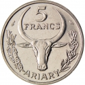 5 Francs 1966-1989, KM# 10, Madagascar