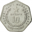 10 Ariary 1999, KM# 27, Madagascar, Food and Agriculture Organization (FAO)