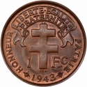 1 Franc 1943, KM# 2, Madagascar