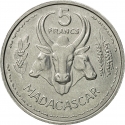 5 Francs 1953, KM# 5, Madagascar