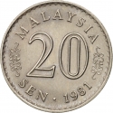20 Sen 1967-1988, KM# 4, Malaysia