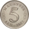 5 Sen 1967-1988, KM# 2, Malaysia