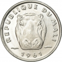 5 Francs 1961, KM# 2, Mali