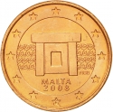 1 Euro Cent 2008-2024, KM# 125, Malta