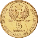 5 Ouguiya 2009-2012, KM# 3a, Mauritania