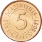 5 Cents 1987-2012, KM# 52, Mauritius