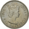 1/2 Rupee 1965-1978, KM# 37, Mauritius, Elizabeth II