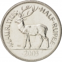 1/2 Rupee 1987-2022, KM# 54, Mauritius