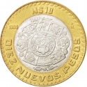 10 Nuevos Pesos 1992-1995, KM# 553, Mexico