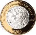 100 Pesos 2012, KM# 963, Mexico, Numismatic Heritage of Mexico, Charles IV Counterstamped 8 Reales
