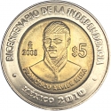 5 Pesos 2008, KM# 898, Mexico, 200th Anniversary of Mexican Independence, Francisco Xavier Mina