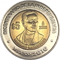 5 Pesos 2008, KM# 902, Mexico, 200th Anniversary of Mexican Independence, Mariano Matamoros