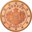 1 Euro Cent 2006-2020, KM# 188, Monaco, Albert II