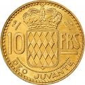 10 Francs 1950-1951, KM# 130, Monaco, Rainier III