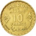 10 Francs 1952, Y# 49, Morocco, Mohammed V