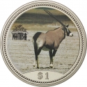 1 Dollar 1995, KM# 7, Namibia, Miss Universe Namibia, Gemsbok