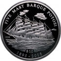 10 Dollars 2008, Namibia, Five-masted Barque Potosi