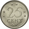 25 Cents 1970-1985, KM# 11, Netherlands Antilles, Juliana, Beatrix