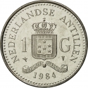 1 Gulden 1980-1985, KM# 24, Netherlands Antilles, Beatrix