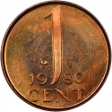 1 Cent 1950-1980, KM# 180, Netherlands, Juliana