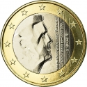 1 Euro 2014-2024, KM# 350, Netherlands, Willem-Alexander
