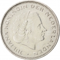 2½ Gulden 1969-1980, KM# 191, Netherlands, Juliana