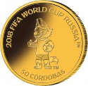 50 Córdobas 2018, Nicaragua, 2018 Football (Soccer) World Cup in Russia, Mascot Zabivaka