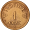 1 Øre 1952-1957, KM# 398, Norway, Haakon VII