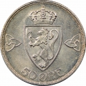 50 Øre 1909-1919, KM# 374, Norway, Haakon VII