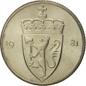 50 Øre 1974-1996, KM# 418, Norway, Olav V