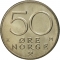 50 Øre 1974-1996, KM# 418, Norway, Olav V