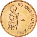 50 Øre 1996-2011, KM# 460, Norway, Harald V