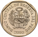 1 Nuevo Sol 2010, KM# 340, Peru, Wealth and Pride of Peru, Tumi de Oro