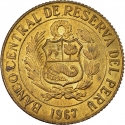 1/2 Sol de Oro 1966-1973, KM# 247, Peru