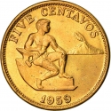 5 Centavos 1958-1966, KM# 187, Philippines