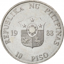 10 Piso 1988, KM# 250, Philippines, People Power Revolution