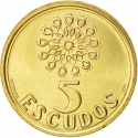 5 Escudos 1986-2001, KM# 632, Portugal