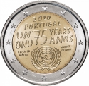 2 Euro 2020, KM# 910, Portugal, 75th Anniversary of the United Nations