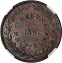 1/2 Penny 1821, KM# A4, Saint Helena
