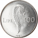 100 Lire 1987, KM# 207, San Marino, 15th Anniversary of Resumption of Sammarinese Coinage, Chiesanuova