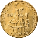 200 Lire 1991, KM# 268, San Marino, San Marino's First Coin