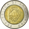 500 Lire 1988, KM# 226, San Marino, Fortifications, Second Tower