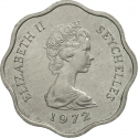 5 Cents 1972-1975, KM# 18, Seychelles, Elizabeth II, Food and Agriculture Organization (FAO), Grow More Food